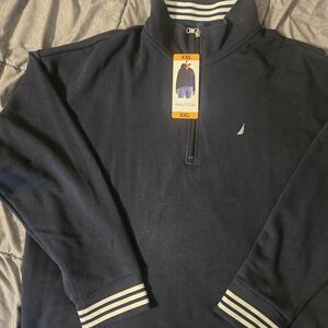 Nautica Men's Dark Blue Zip-Up Sweater